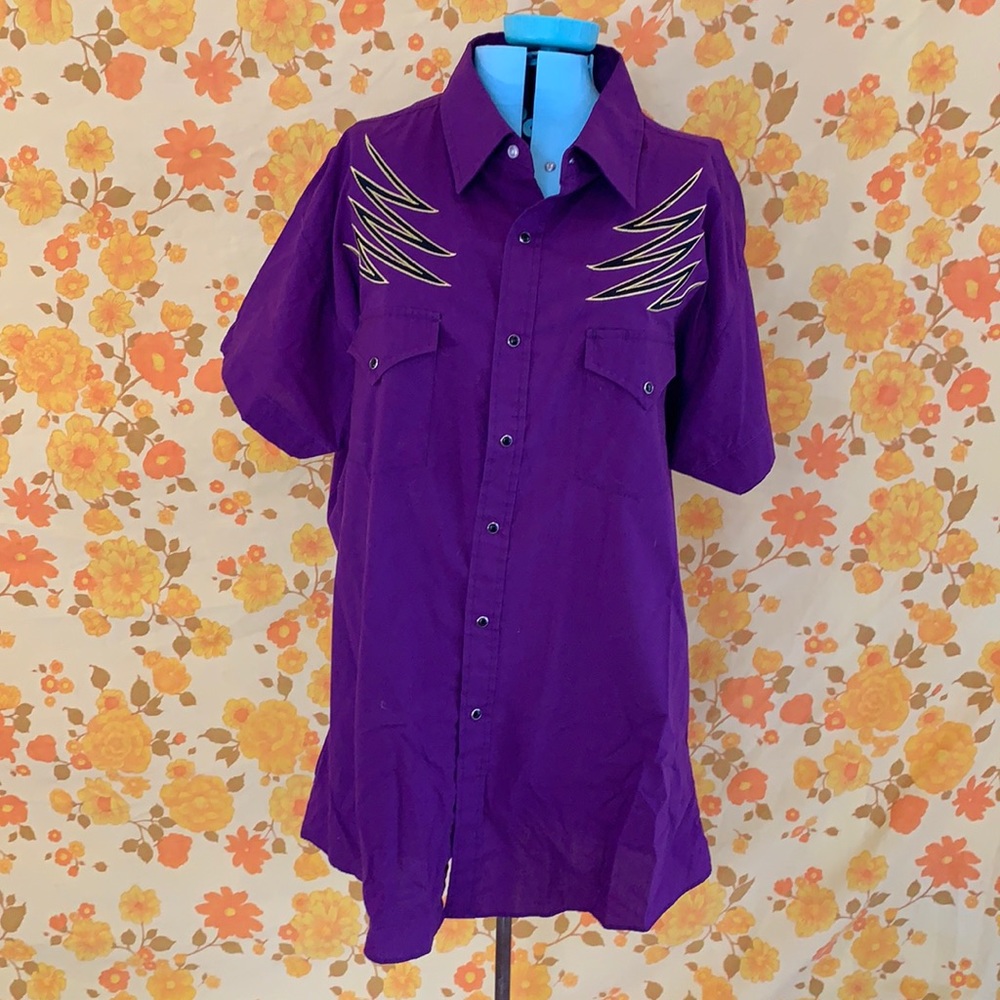 Fun Vintage Purple Western Snap Shirt